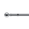 Homebase Curtain Poles & Tracks | Satin Steel Metal Eyelet Curtain Pole With Ball Finial - 120Cm (Dia 28Mm)