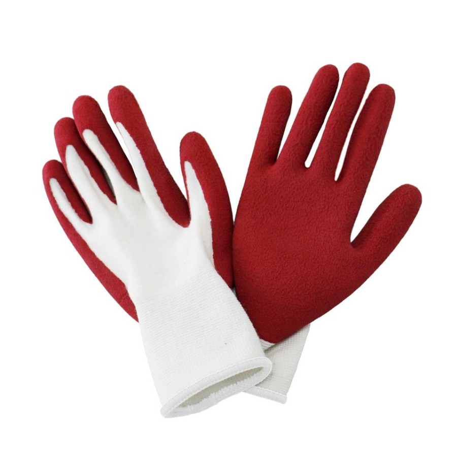 Homebase Garden Hand Tools | Kent & Stowe Natural Bamboo Gloves Rumba Red - Small