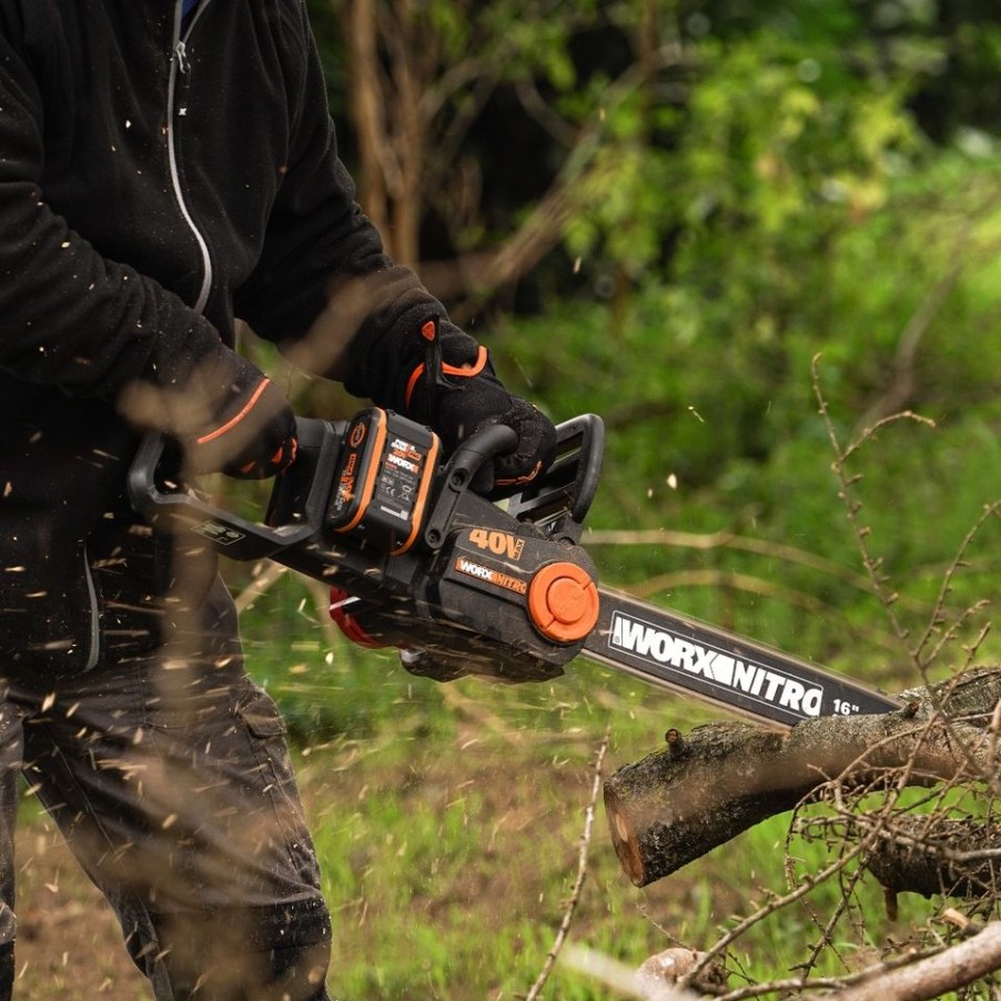 Homebase Chainsaws | Worx Nitro 40V Wg385E Cordless Brushless Chainsaw