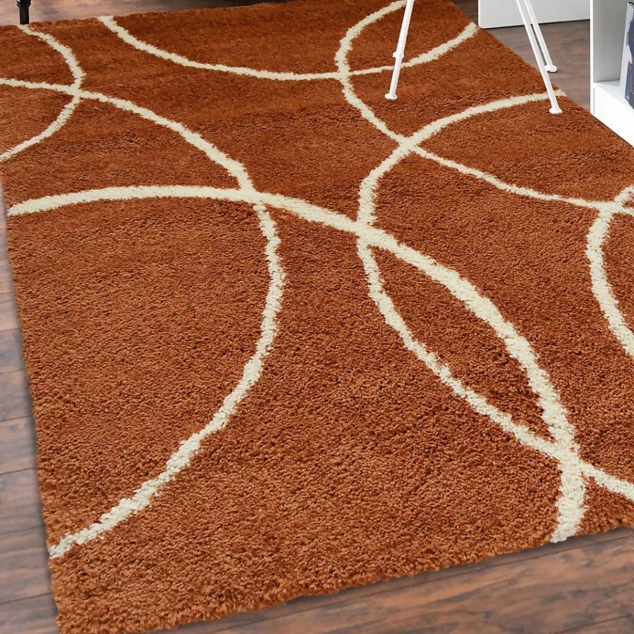 Homebase Rugs | Snug Bubbles Rug - Terracotta & Ivory - 120X170Cm