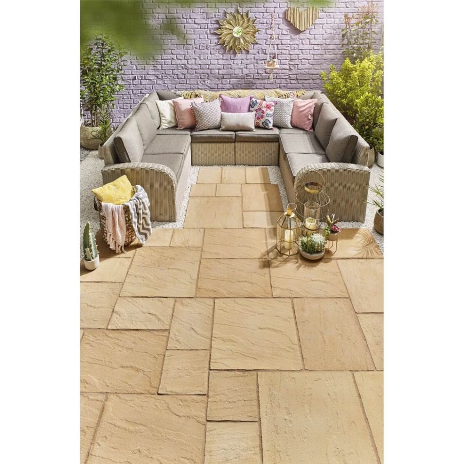 Homebase Paving Stones & Slabs | Chantry Paving 600 X 450Mm Gold - Full Pack Of 28 Slabs