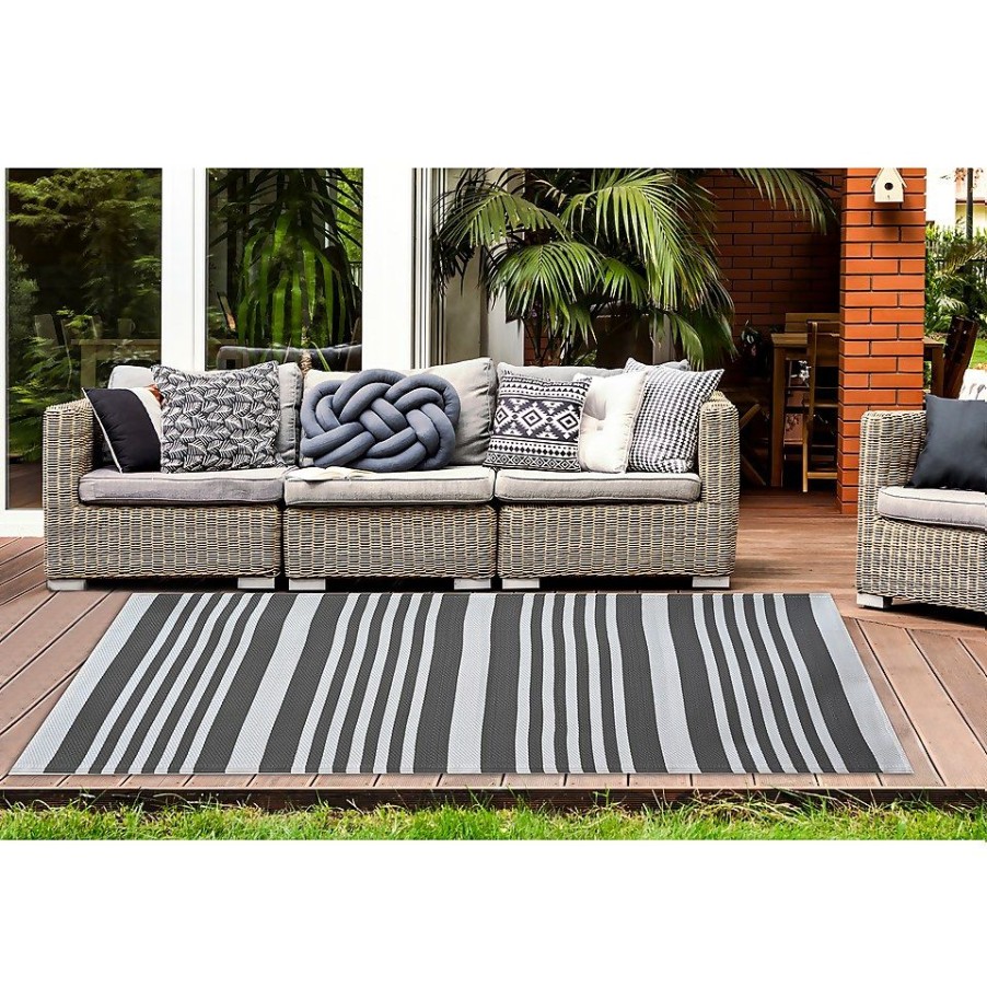 Homebase Outdoor Rugs | Modern Country Indoor/Outdoor Rug Grey & White - 160X230Cm