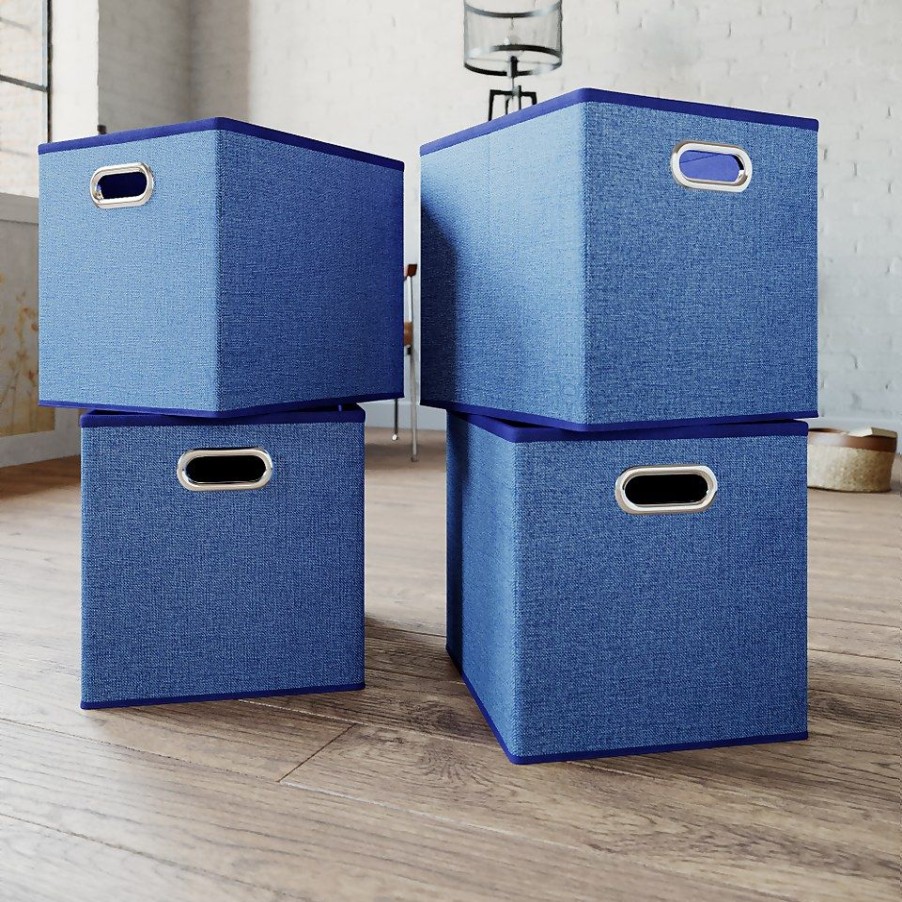 Homebase Cube Storage | Clever Cube Inserts - Set Of 4 - Steel Blue