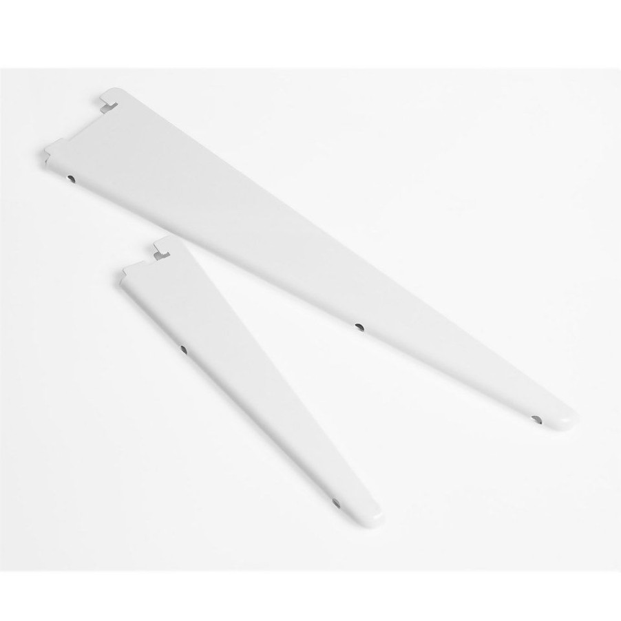 Homebase Shelving Brackets | Anti-Bacterial Twin Slot Shelving Kit - 1600Mm White Twinslot And 216Mm Brackets - White