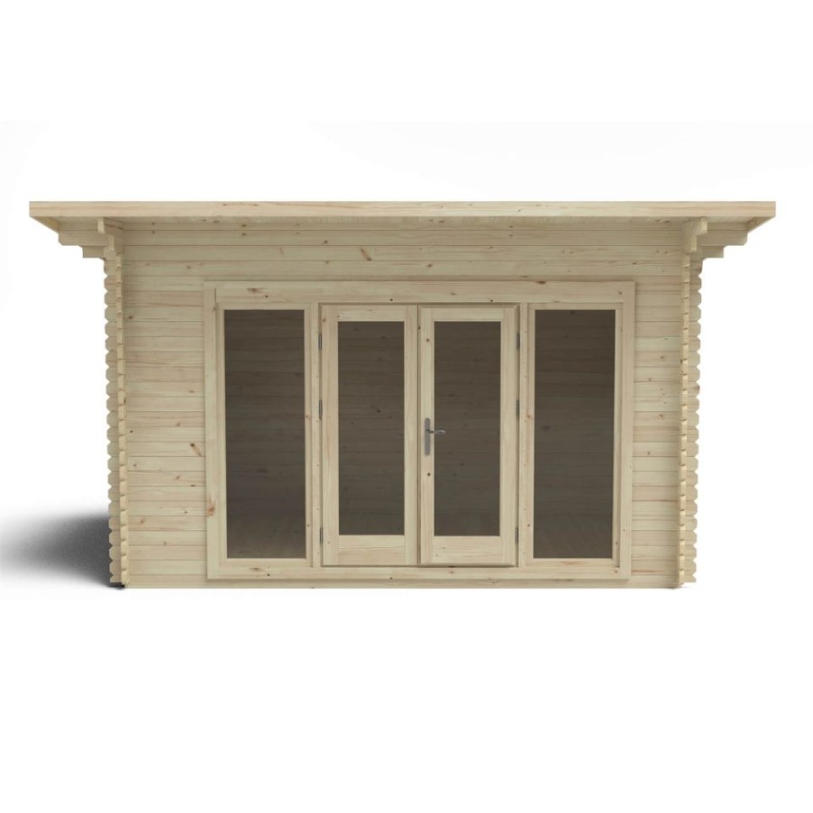 Homebase Garden Buildings | Forest Melbury 4.0M X 3.0M Log Cabin Single Glazed 24Kg Polyester Felt, No Underlay - Installation Included