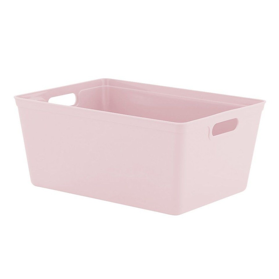 Homebase Storage Containers | Large Plastic Storage Tray - Pink - 11L