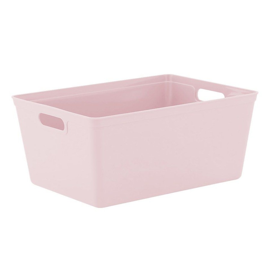 Homebase Storage Containers | Large Plastic Storage Tray - Pink - 11L