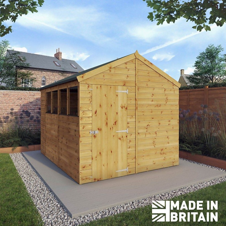 Homebase Garden Sheds | Mercia 10Ft X 8Ft Premium Shiplap Apex Shed