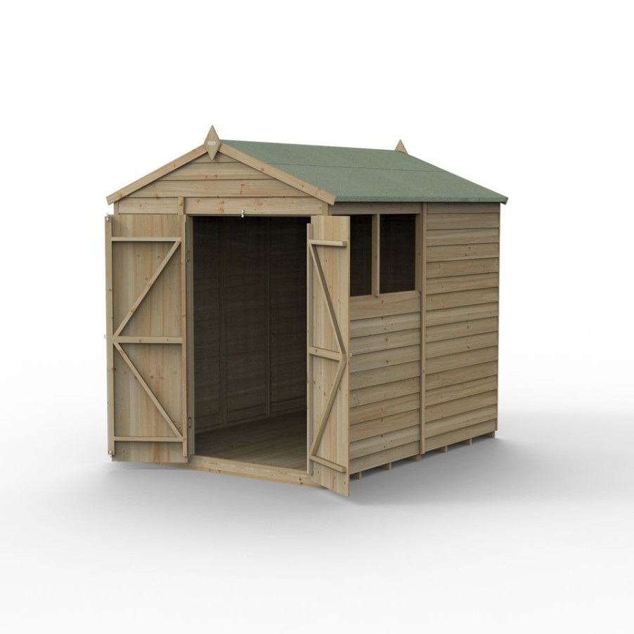 Homebase Garden Sheds | Forest Garden 4Life Apex Shed 6 X 8Ft - Double Door 2 Window (Home Delivery)