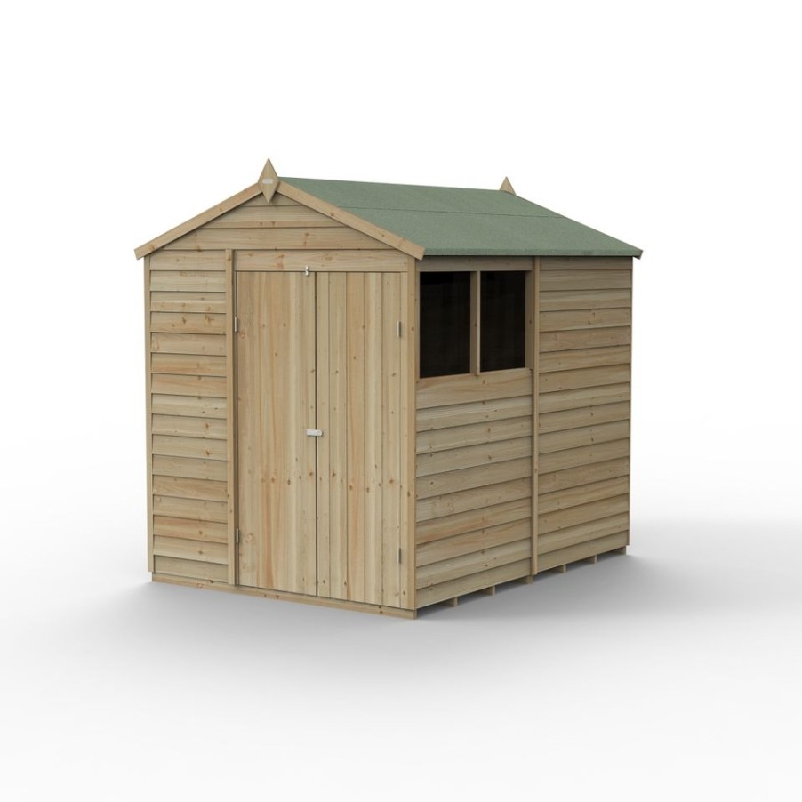 Homebase Garden Sheds | Forest Garden 4Life Apex Shed 6 X 8Ft - Double Door 2 Window (Home Delivery)