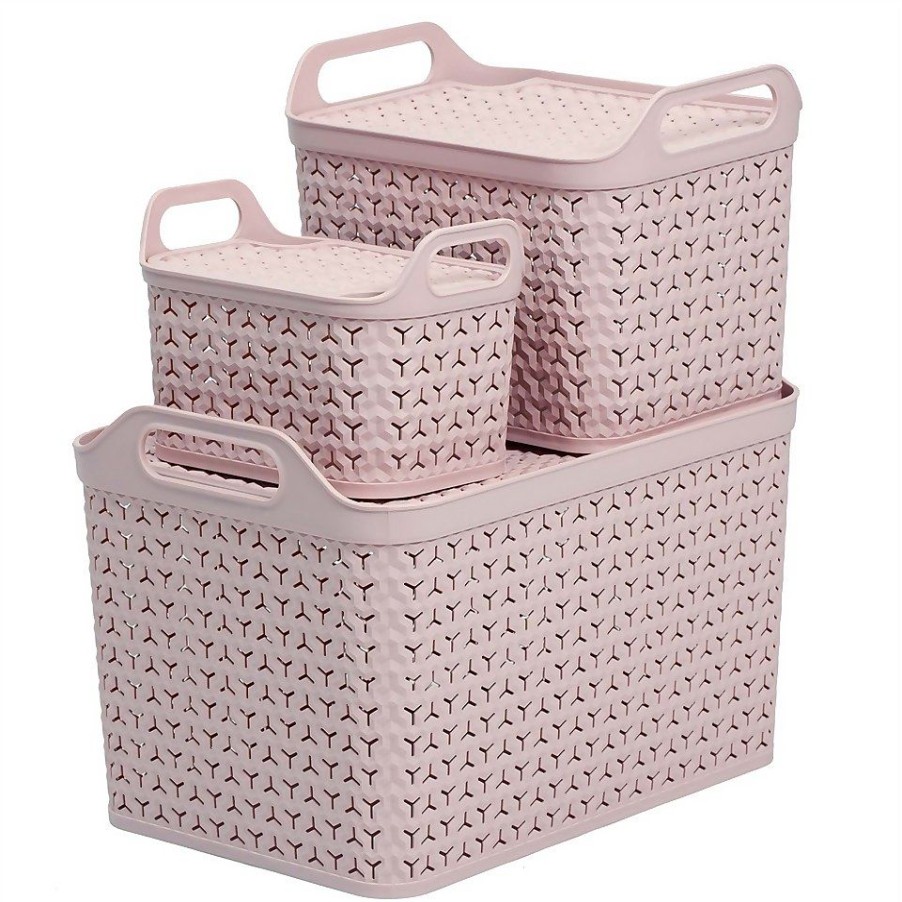 Homebase Storage & Home Deals | Small Urban Storage With Lid - Blush Pink