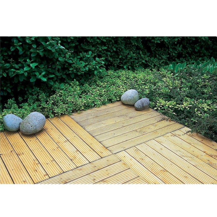 Homebase Garden Decking | Forest Patio Deck Tile - 90 X 90Cm