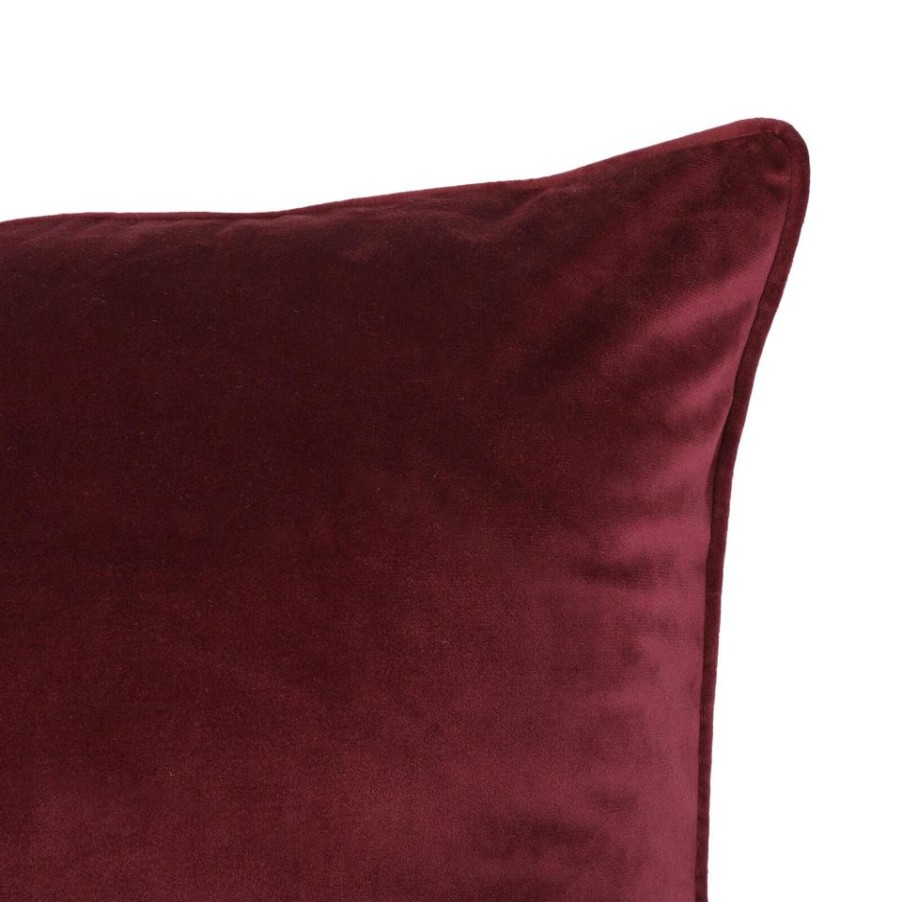 Homebase Cushions | Large Plain Velvet Cushion - Claret - 58X58Cm