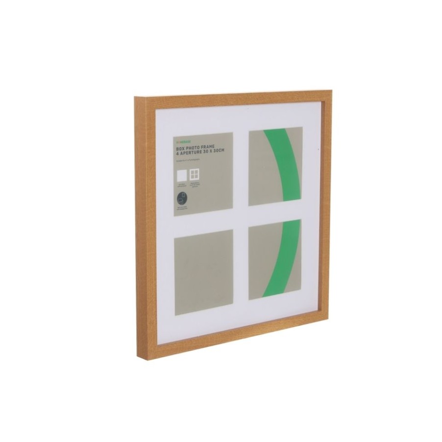 Homebase Photo Frames | Box Photo Frame Multi Aperture - 30X30Cm - Oak