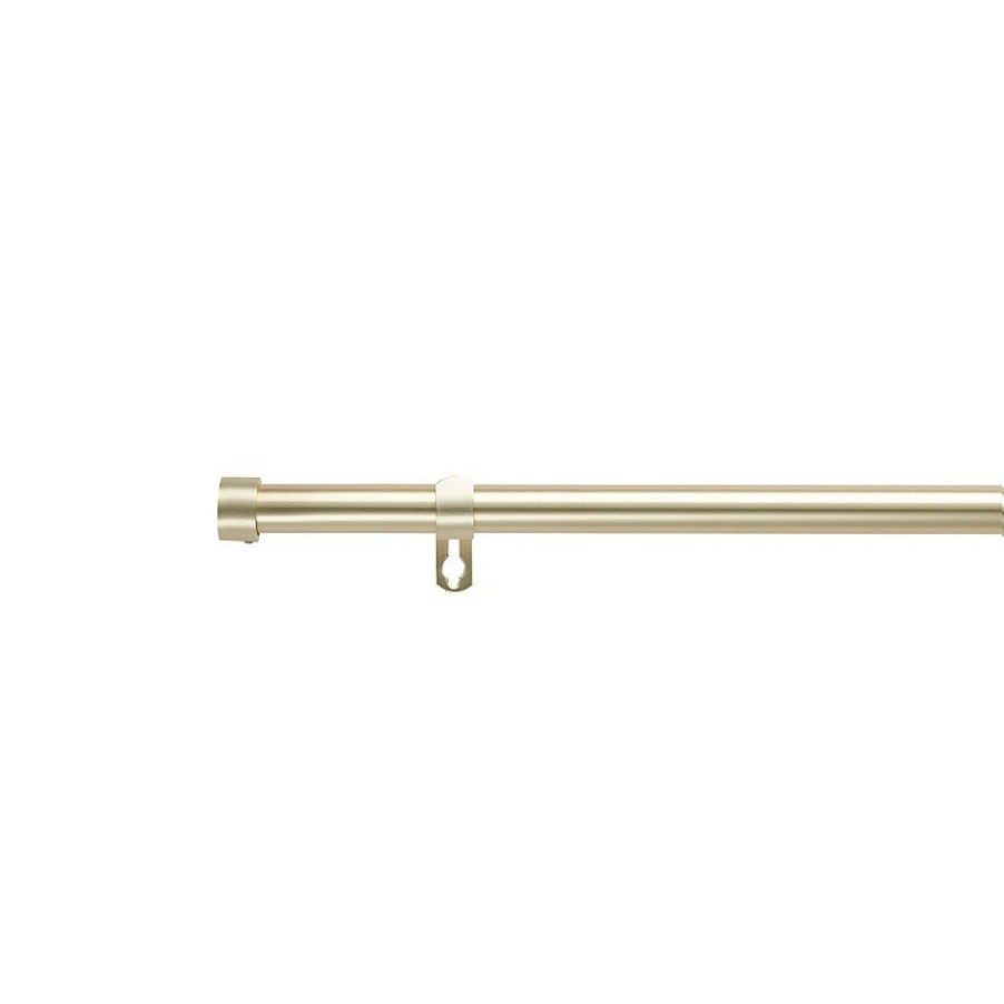 Homebase Curtain Poles & Tracks | Gold Extendable Eyelet Curtain Pole With Stud Finial - 120-210Cm (Dia 16/19Mm)