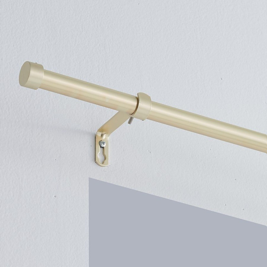 Homebase Curtain Poles & Tracks | Gold Extendable Eyelet Curtain Pole With Stud Finial - 120-210Cm (Dia 16/19Mm)