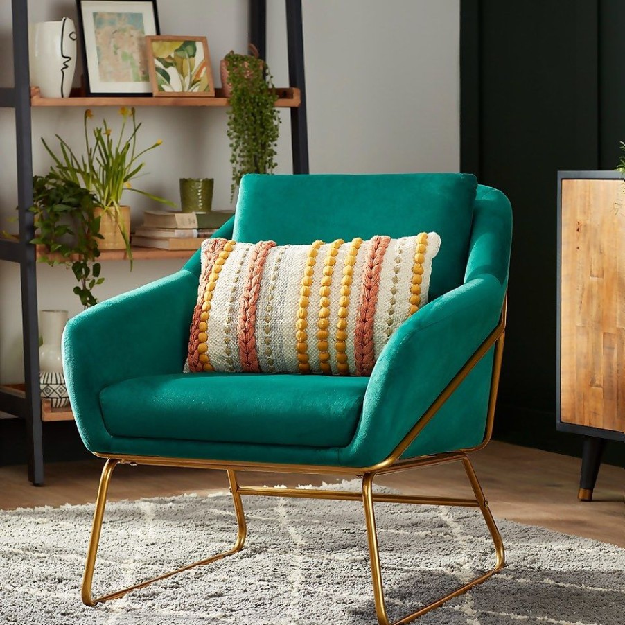 Homebase Chairs | Evelyn Metal Frame Chair - Emerald