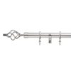 Homebase Curtain Poles & Tracks | Satin Steel Extendable Curtain Pole With Cage Finial- 120-210Cm (Dia 25/28Mm)