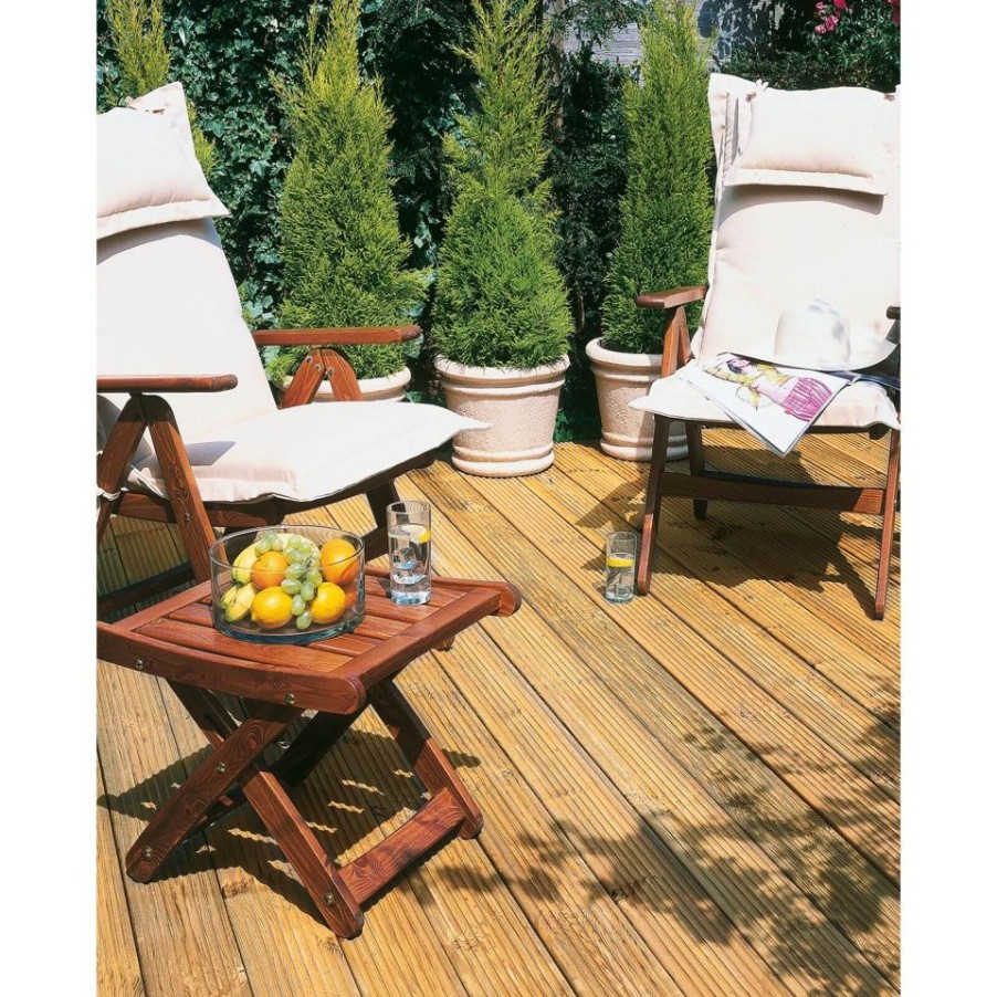 Homebase Garden Decking | 2.4M Patio Deck Board - Pack Of 10