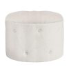 Homebase Chairs | Cleo Button Ottoman - Natural