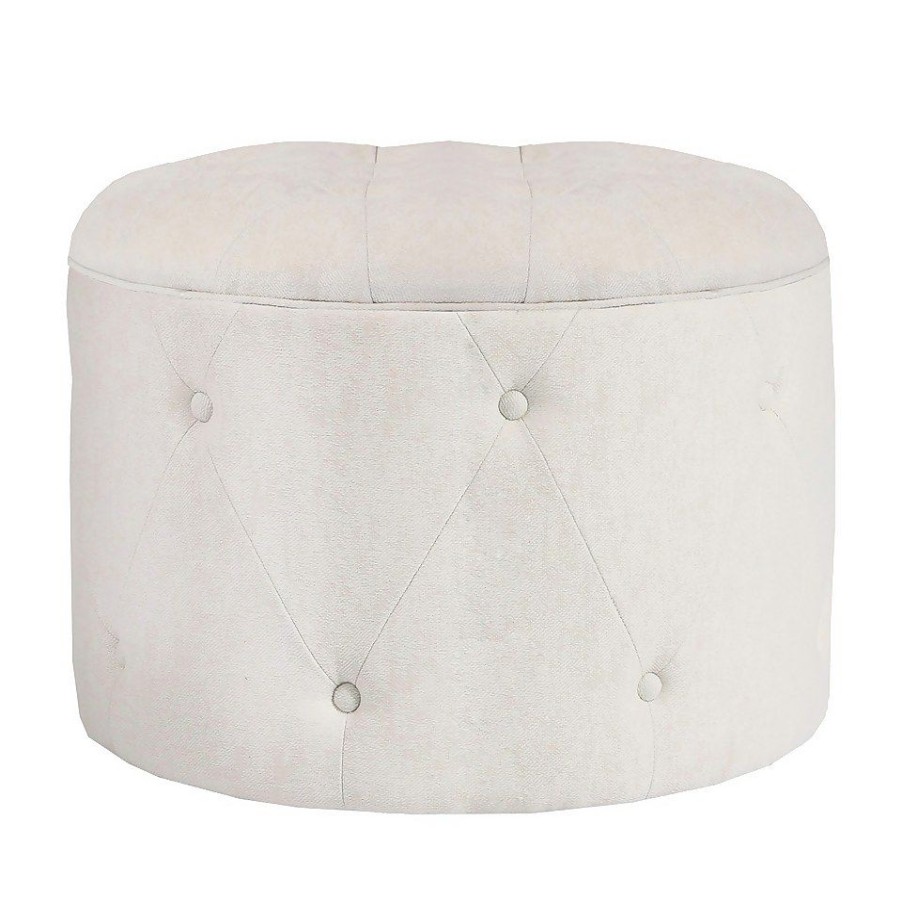 Homebase Chairs | Cleo Button Ottoman - Natural