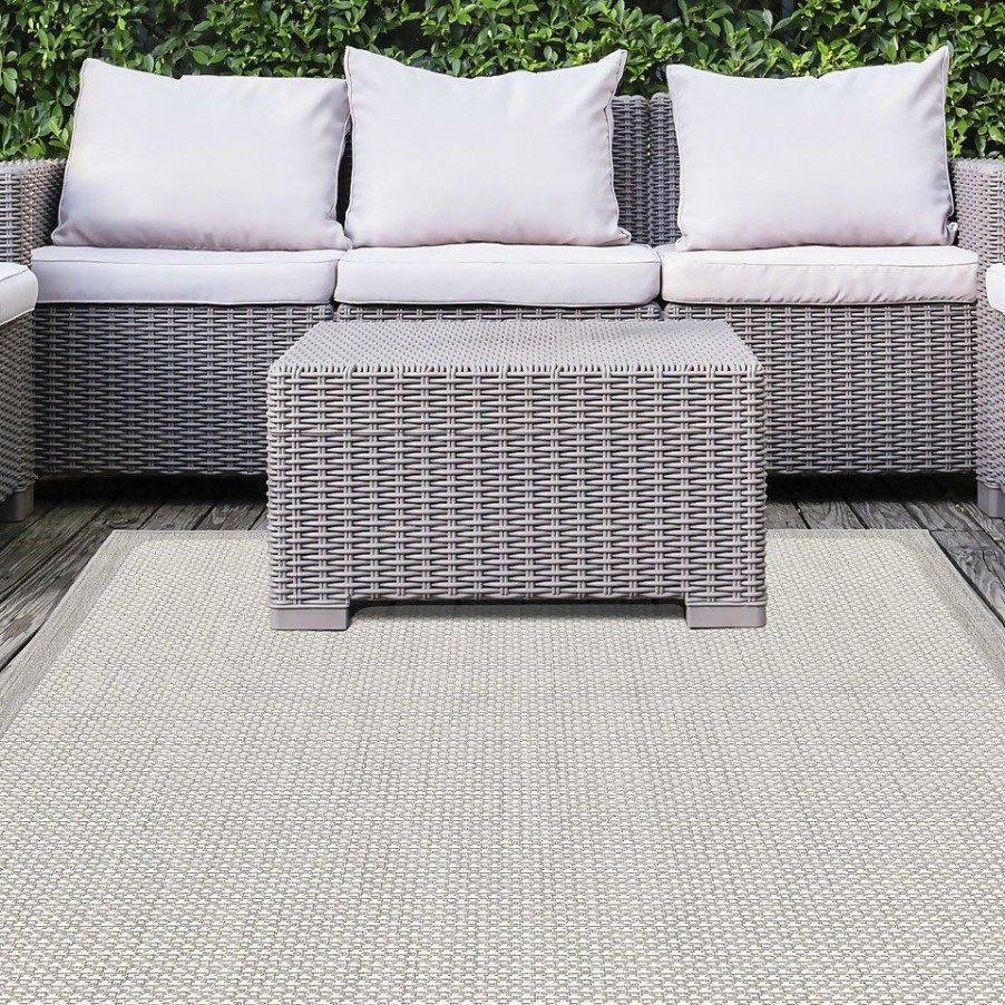 Homebase Rugs | Relay Recycled Indoor/Outdoor Rug - Grey Border - 120X170Cm