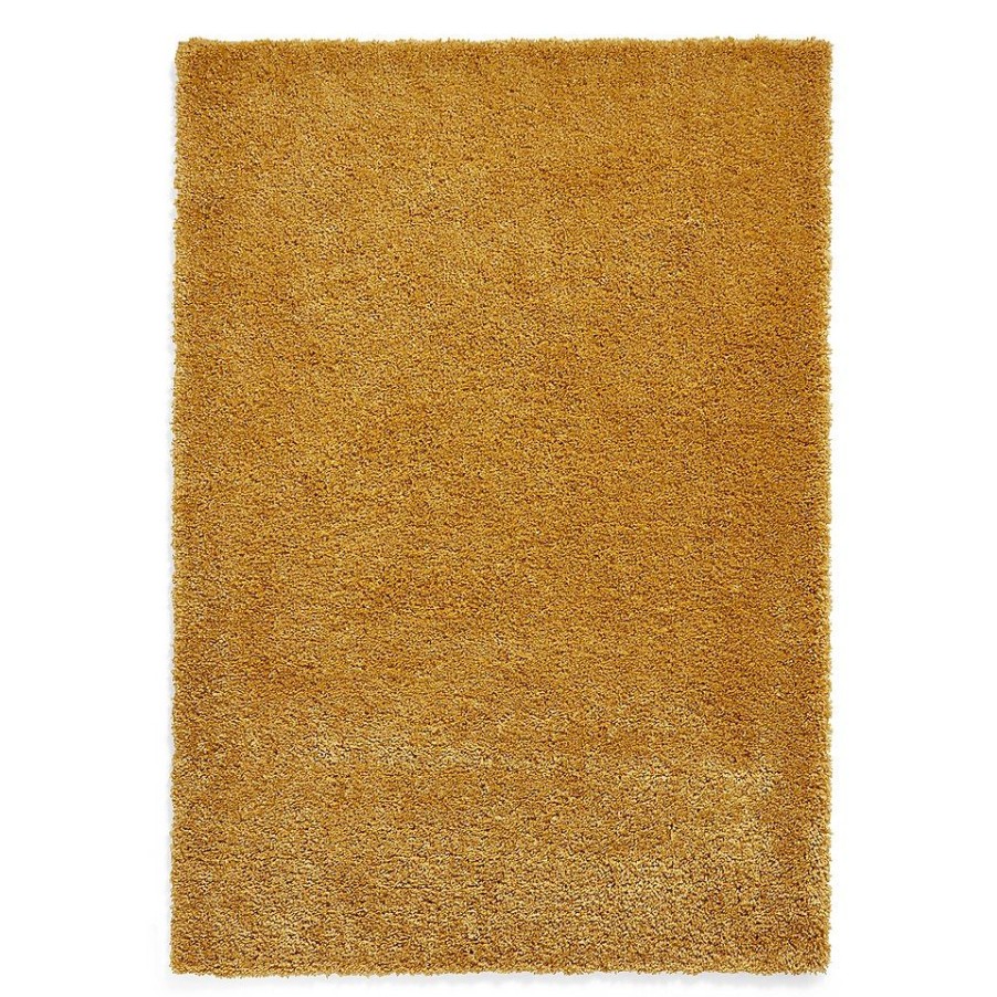 Homebase Storage & Home Deals | Ozzy Plain Shaggy Rug - Ochre - 80X150Cm