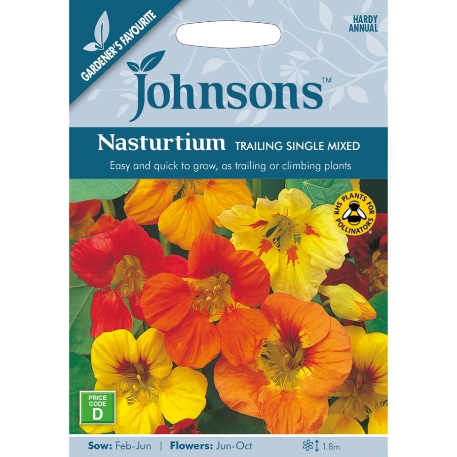 Homebase Seeds | Nasturtium Trailing Single Mixed Seeds