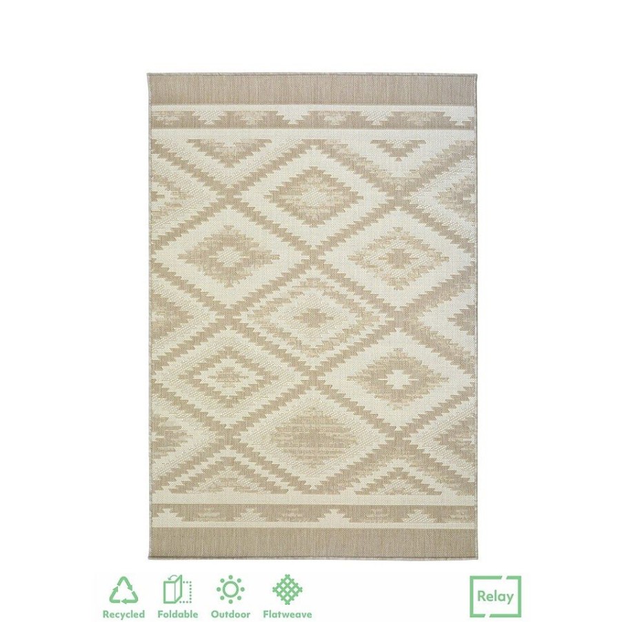 Homebase Rugs | Recycled Diamond Rug - Natural - 160X230Cm