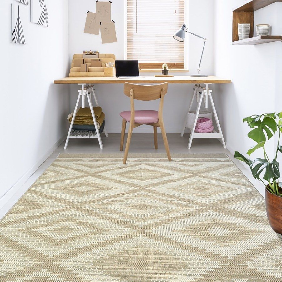 Homebase Rugs | Recycled Diamond Rug - Natural - 160X230Cm