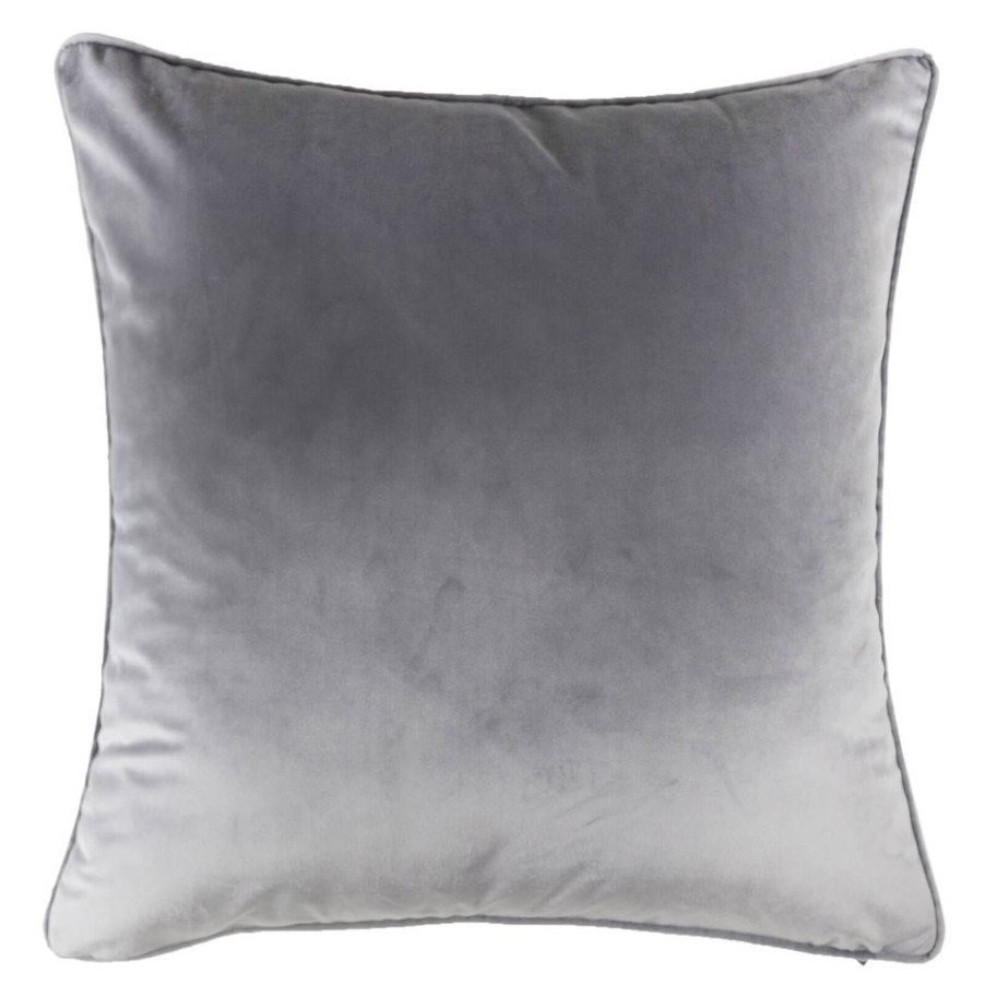 Homebase Cushions | Large Plain Velvet Cushion - Light Grey - 58X58Cm