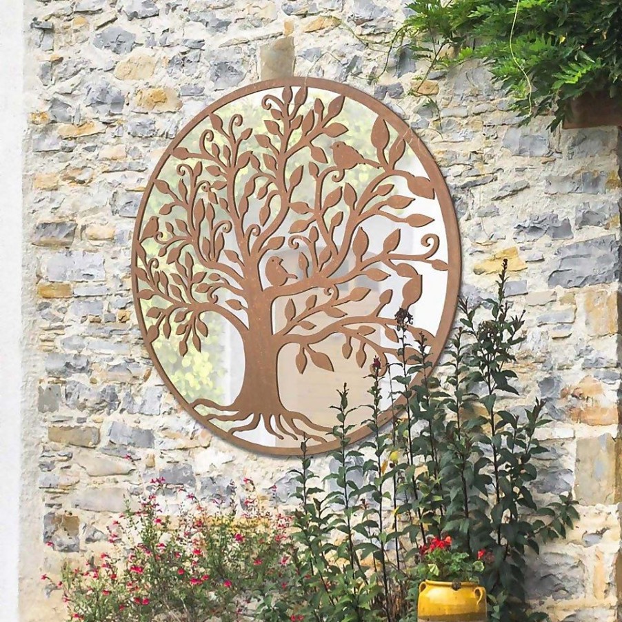 Homebase Mirrors | Mirroroutlet Stag Deer Round Garden Mirror - 100Cm