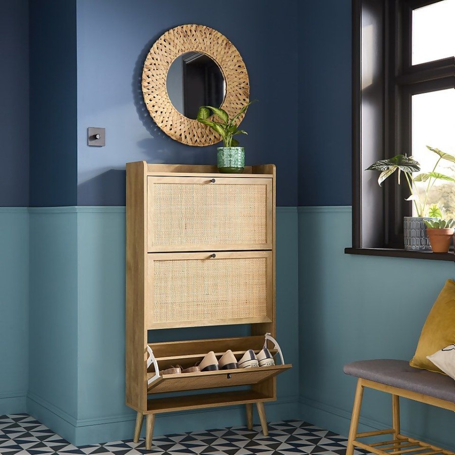 Homebase Hallway Furniture | Kubu Rattan Shoe Storage Unit