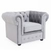 Homebase Chairs | Chesterfield Velvet Armchair - Silver