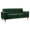 Homebase Sofas And Sofa Beds | Draper Velvet 3 Seater Sofa In A Box - Green