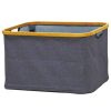 Homebase Storage Containers | Fabric Storage With Bamboo Edge - Grey