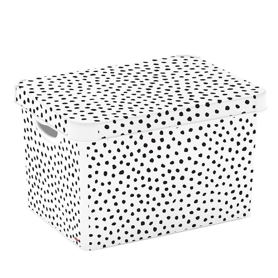 Homebase Storage Containers | Curver Stockholm Dalmation Deco Storage Box - 22L