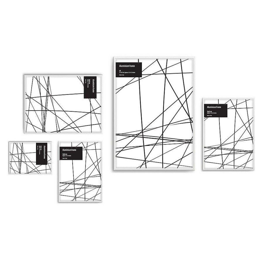 Homebase Photo Frames | Aluminium Photo Frame - Set Of 5 - White