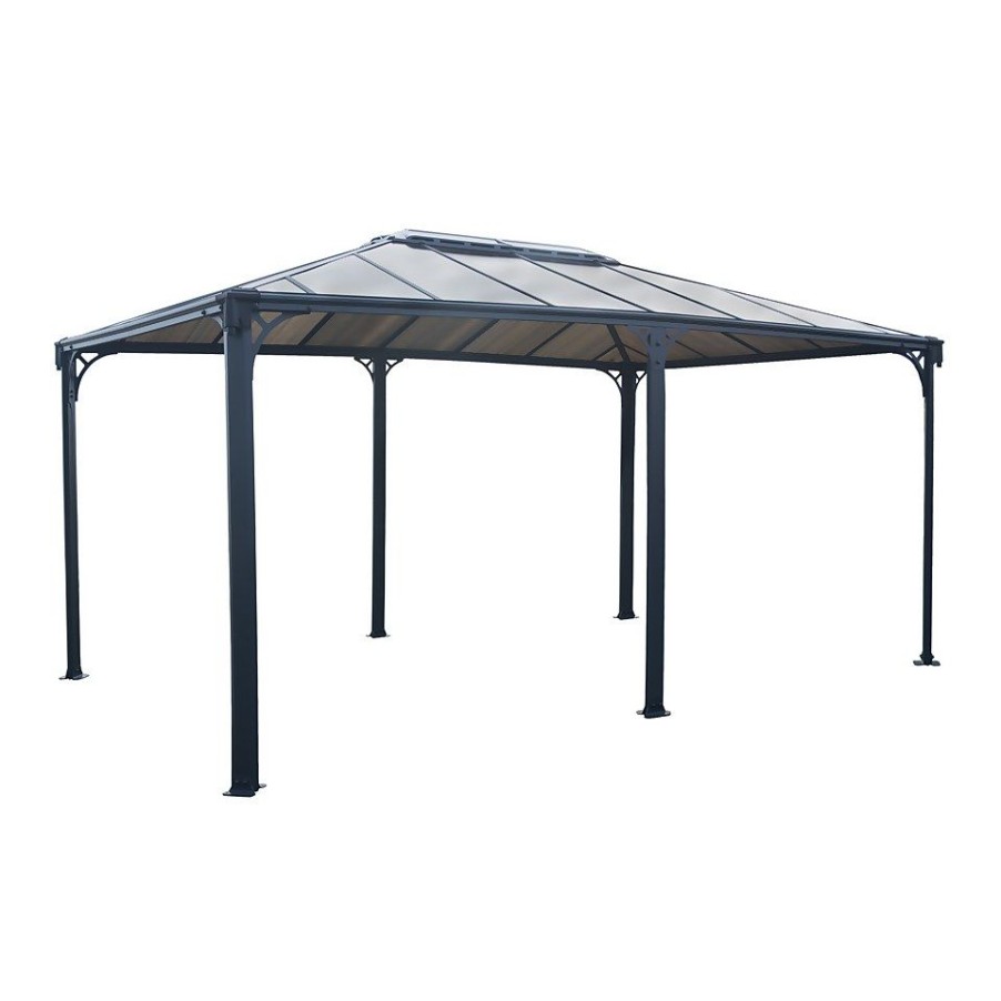 Homebase Gazebos & Marquees | Palram - Canopia Martinique 5000 Garden Gazebo Grey Bronze