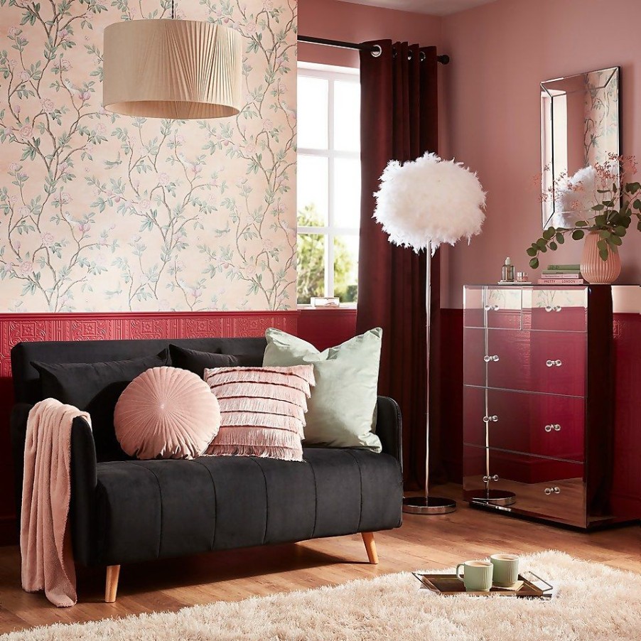 Homebase Cushions | Round Velvet Cushion - Blush - 45Cm