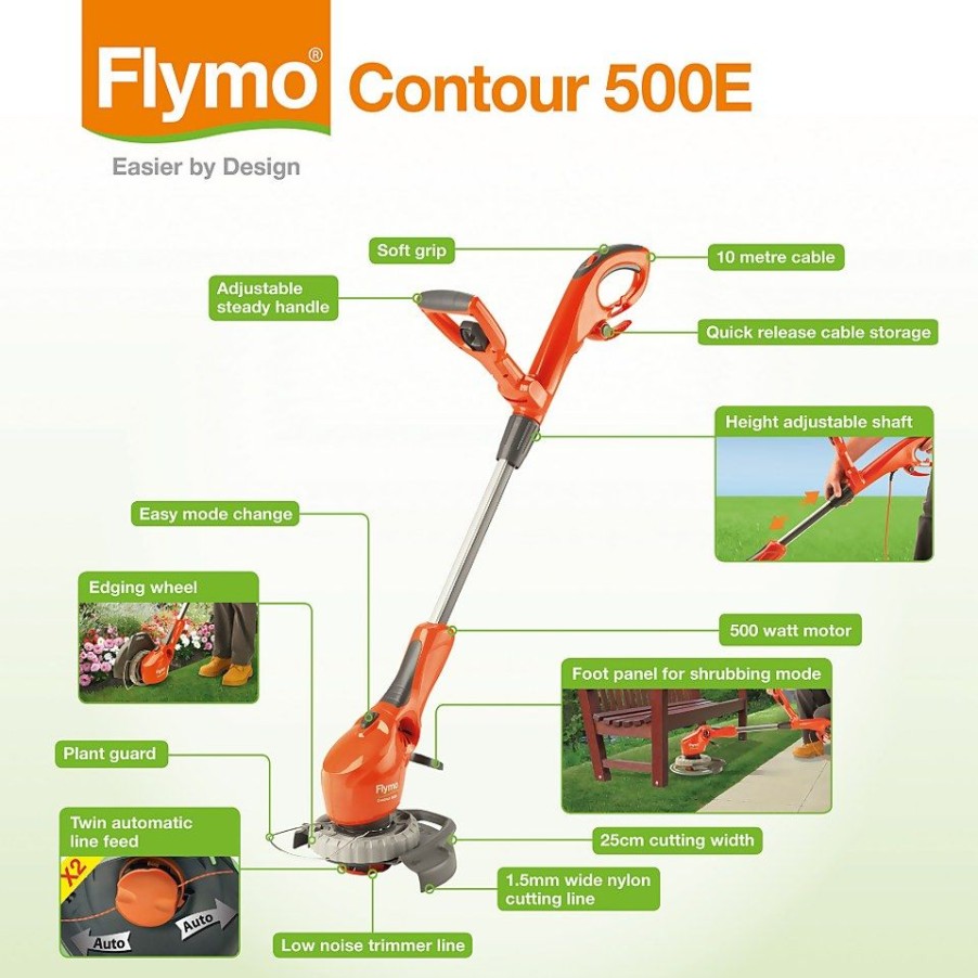 Homebase Grass Trimmers | Flymo Contour Electric Grass Trimmer - 25Cm