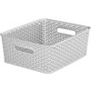 Homebase Storage Containers | Curver My Style Medium Rectangular Plastic Storage Basket - Grey - 13L