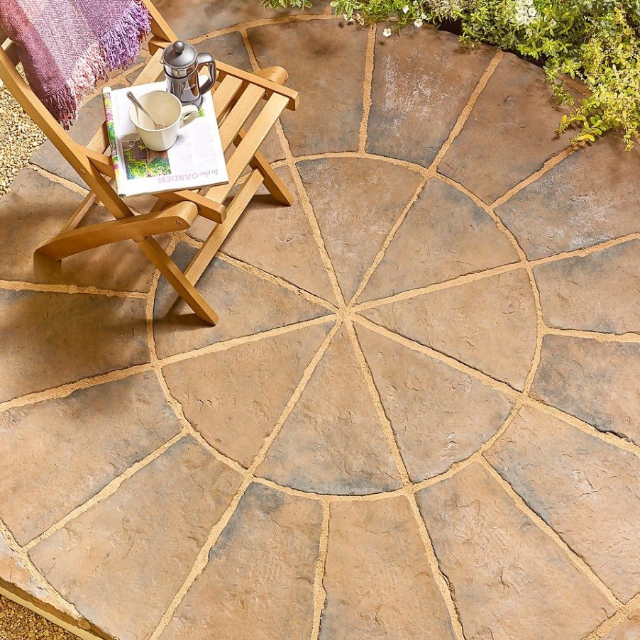 Homebase Paving Stones & Slabs | Stylish Stone Belfrey 1.8M Circle Kit - Autumn Brown