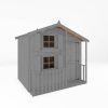 Homebase Garden Buildings | Country Living 8Ft X 6Ft Premium Colton Double Storey Playhouse With Veranda Painted + Installation - Thorpe Towers Grey