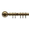 Homebase Curtain Poles & Tracks | Antique Brass Metal Curtain Pole With Ball Finial - 360Cm (Dia 28Mm)