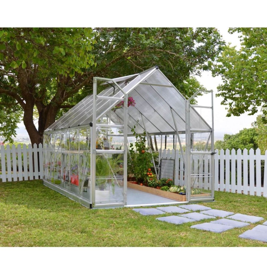 Homebase Greenhouses | Palram 8 X 12Ft Canopia Balance Greenhouse - Silver