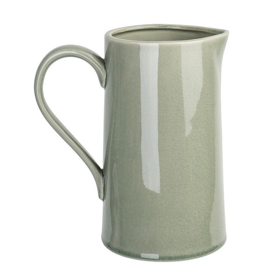 Homebase Ornaments & Vases | Crackle Effect Jug - Sage