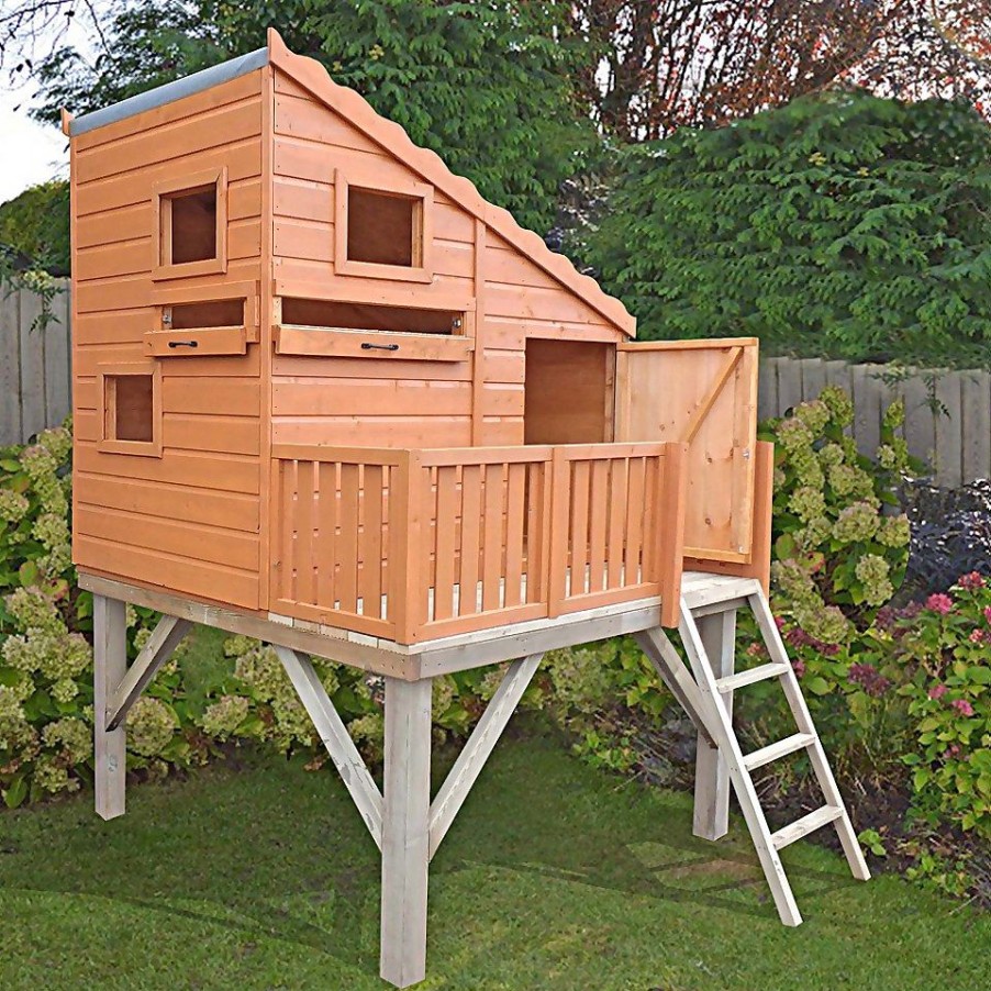 Homebase Garden Buildings | Shire Command Post & Platform Wooden Playhouse