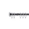 Homebase Curtain Poles & Tracks | Chrome Metal Curtain Pole With Stud Finial - 120Cm (Dia 28Mm)