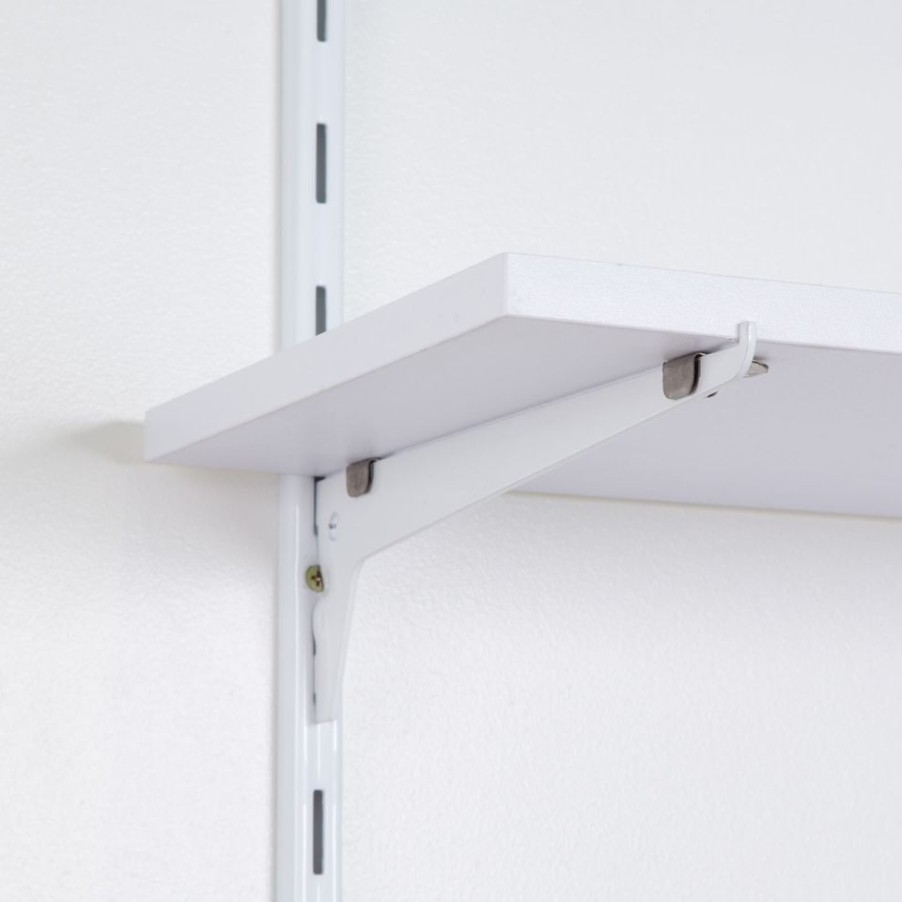 Homebase Shelving Brackets | Single Slot Upright Wall Strip - White - 200Cm